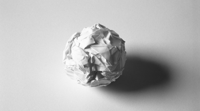 A crumpled up ball of paper by Martin Creed.