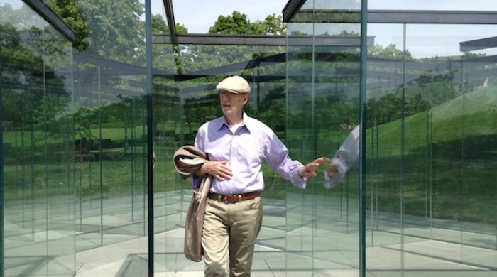 Robert Morris in his glass labyrinth.
