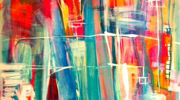 An abstract painting by Amelia Wood.