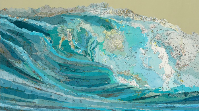 A cartographic seascape by Matthew Cusick.