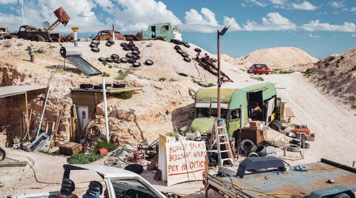A junkyard from the 'Rough and Cut' series by Abigail Varney.