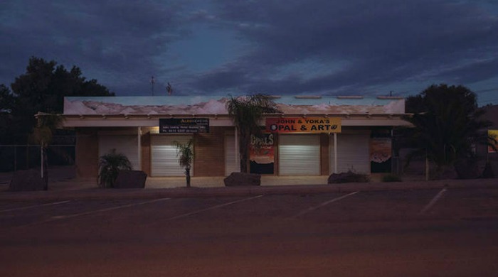 A row of shops from the 'Rough and Cut' series by Abigail Varney.