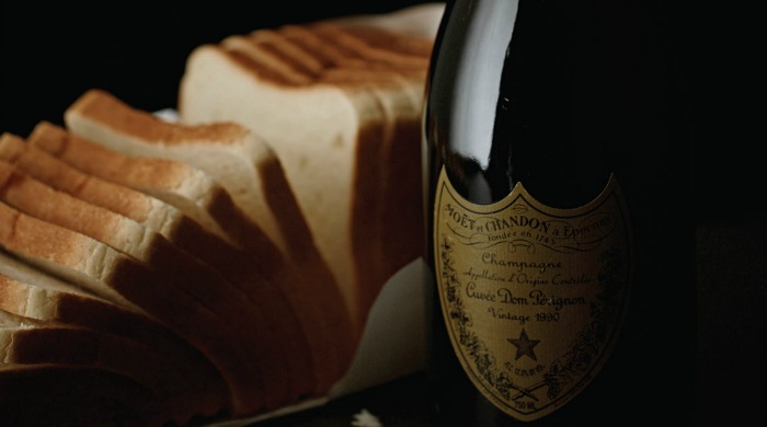 Dom Perignon and sliced bread from the 'Band Riders' series by Henry Hargreaves.