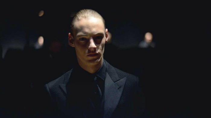 A model in all black at LCM by Chris Pollard.