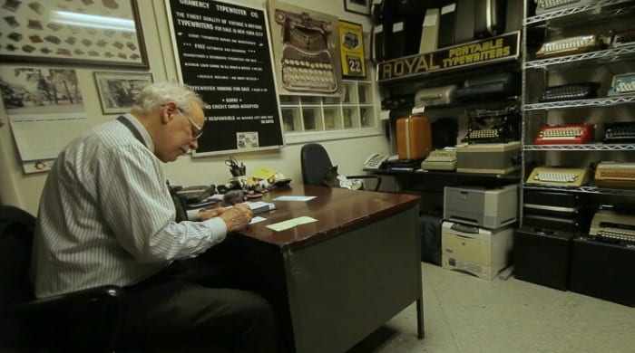 Paul Schweitzer working at the Gramercy Typewriter Company family business.