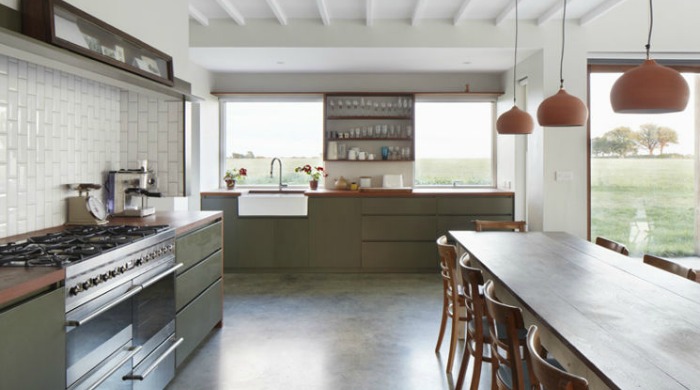 The kitchen and dining area of Lucy Marston's Suffolk farmhouse.