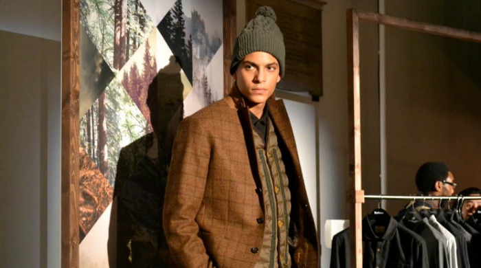 A male model at at Barbour AW15.