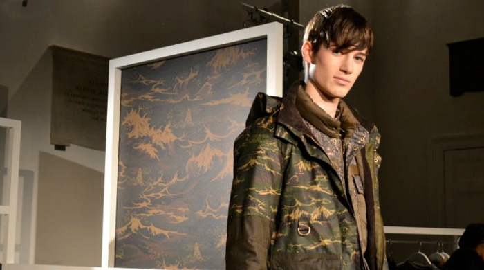 A male model at Barbour AW15.