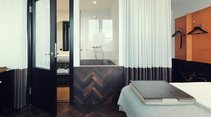 A bedroom in Miss Clara Hotel, Stockholm.