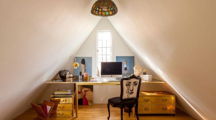 An attic home office by Tamara Kaye-Honey.