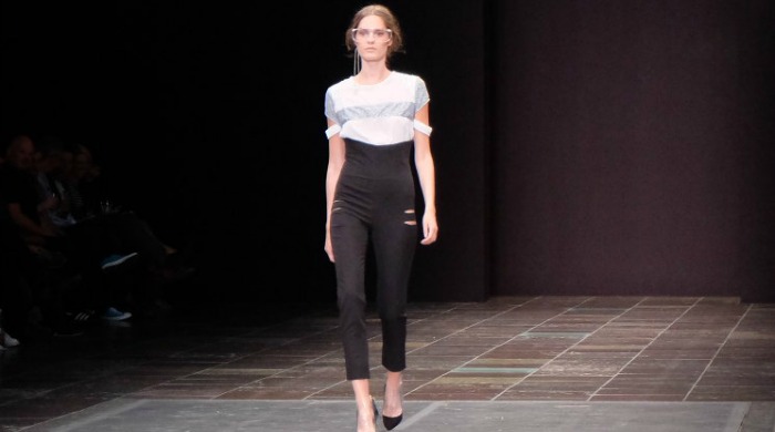 A model on the runway for Mardou&Dean SS16.