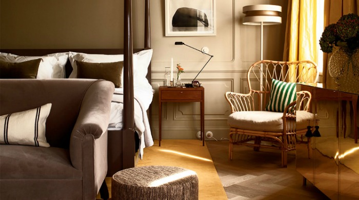 A bedroom in the Ett Hem hotel, Stockholm.
