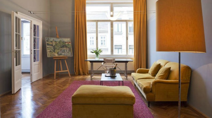 A living area in Hotel Altstadt, Vienna.