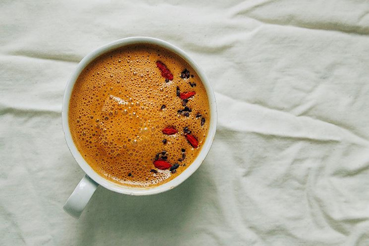 recipe cacao goji berries latte