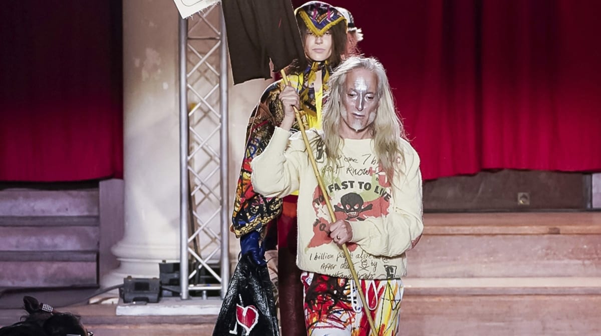 Vivienne Westwood protests climate change with Homo Loquax show at